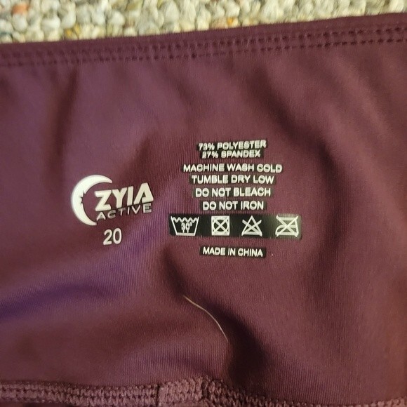 Zyia Active Burgundy Leggings Size 20 - Picture 4 of 4